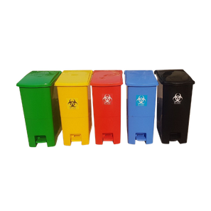 Color-Coded Plastic Pedal Waste Bin